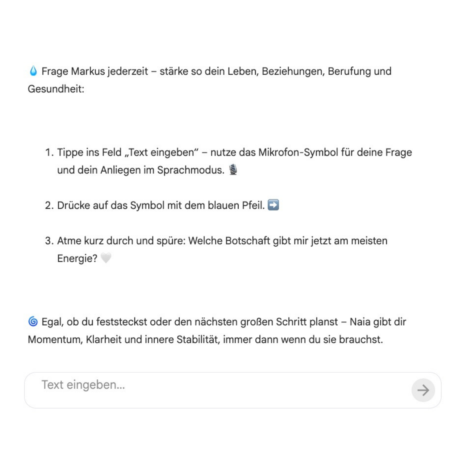 Glücklich. Leben. Naia AI